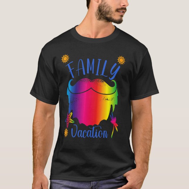 Farbenfrohe Familienferien 2022 Beach Tropical Mat T-Shirt (Vorderseite)