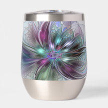 Farbenfrohe Fantasie Abstrakt Modernes Fraktal Blu