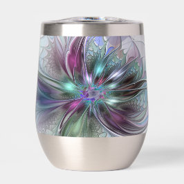 Farbenfrohe Fantasie Abstrakt Modernes Fraktal Blu