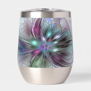 Farbenfrohe Fantasie Abstrakt Modernes Fraktal Blu