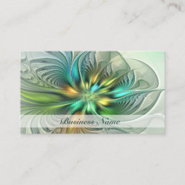 Farbenfrohe Fantasie Abstrakte Blume Fraktal Art Visitenkarte