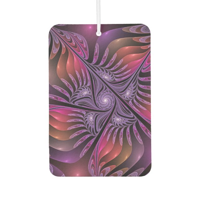 Farbenfrohe Fantasie Abstrakte Trippy Lila Fraktal Autolufterfrischer (Vorderseite)