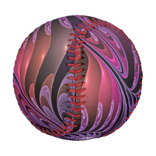 Farbenfrohe Fantasie Abstrakte Trippy Lila Fraktal Baseball