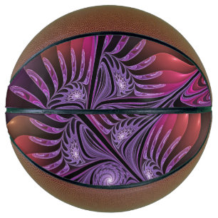 Farbenfrohe Fantasie Abstrakte Trippy Lila Fraktal Basketball