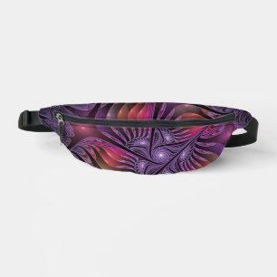 Farbenfrohe Fantasie Abstrakte Trippy Lila Fraktal Bauchtasche