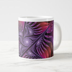 Farbenfrohe Fantasie Abstrakte Trippy Lila Fraktal Jumbo-Tasse