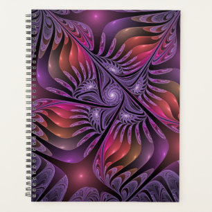 Farbenfrohe Fantasie Abstrakte Trippy Lila Fraktal Planer