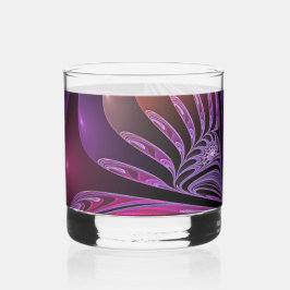 Farbenfrohe Fantasie Abstrakte Trippy Lila Fraktal Whiskyglas