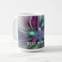 Farbenfrohe Fantasie Abstraktes Fraktal Blume Best Kaffeetasse