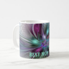 Farbenfrohe Fantasie Abstraktes Fraktal Blume Best Kaffeetasse