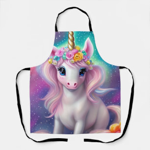Farbenfrohe Fantasie Kawaii Unicorn Schürze