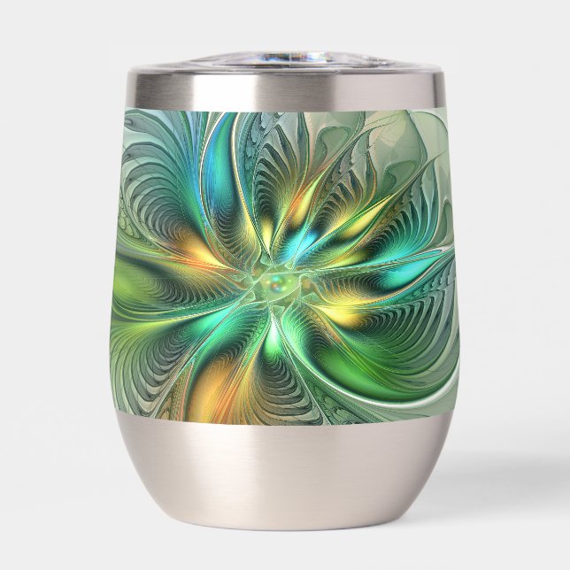 Farbenfrohe Fantasie Moderne Abstrakte Blume Frakt (Vorderseite)