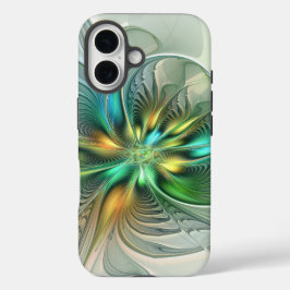 Farbenfrohe Fantasie Moderne Abstrakte Blume Frakt iPhone 16 Hülle