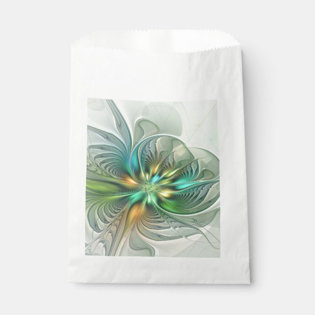 Farbenfrohe Fantasie Moderne Abstrakte Blume Frakt Geschenktütchen (Vorderseite)