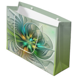 Farbenfrohe Fantasie Moderne Abstrakte Blume Frakt Große Geschenktüte
