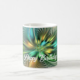 Farbenfrohe Fantasie Moderne Abstrakte Blume Frakt Kaffeetasse
