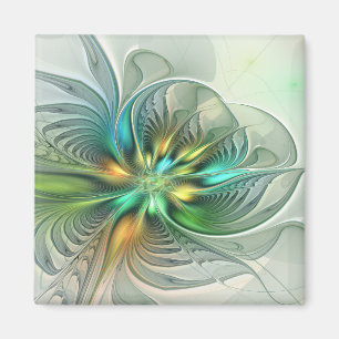 Farbenfrohe Fantasie Moderne Abstrakte Blume Frakt Magnet