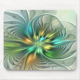 Farbenfrohe Fantasie Moderne Abstrakte Blume Frakt Mousepad