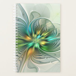 Farbenfrohe Fantasie Moderne Abstrakte Blume Frakt Planer