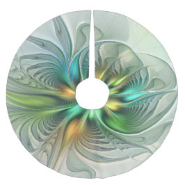 Farbenfrohe Fantasie Moderne Abstrakte Blume Frakt Polyester Weihnachtsbaumdecke