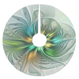 Farbenfrohe Fantasie Moderne Abstrakte Blume Frakt Polyester Weihnachtsbaumdecke