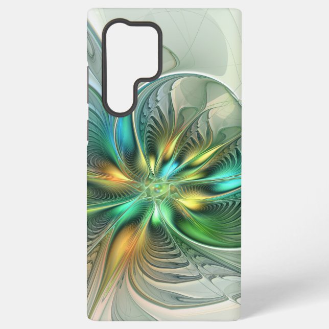 Farbenfrohe Fantasie Moderne Abstrakte Blume Frakt Samsung Galaxy Hülle (Rückseite)