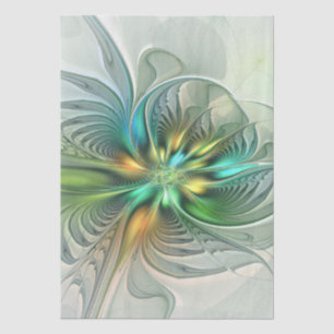 Farbenfrohe Fantasie Moderne Abstrakte Blume Frakt Seidenpapier