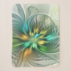 Farbenfrohe Fantasie Moderne Abstrakte Blume Frakt Sherpadecke