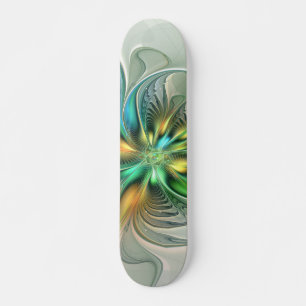 Farbenfrohe Fantasie Moderne Abstrakte Blume Frakt Skateboard