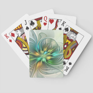 Farbenfrohe Fantasie Moderne Abstrakte Blume Frakt Spielkarten