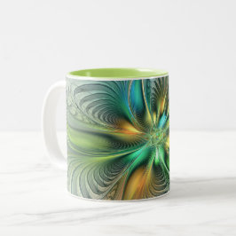 Farbenfrohe Fantasie Moderne Abstrakte Blume Frakt Zweifarbige Tasse