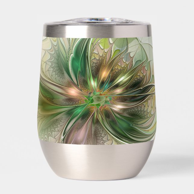 Farbenfrohe Fantasie Modernes Abstraktes Fraktal B (Vorderseite)