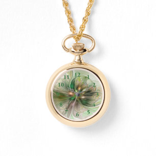 Farbenfrohe Fantasie Modernes Abstraktes Fraktal B Armbanduhr