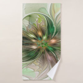 Farbenfrohe Fantasie Modernes Abstraktes Fraktal B Badehandtuch