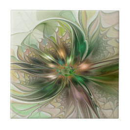 Farbenfrohe Fantasie Modernes Abstraktes Fraktal Fliese