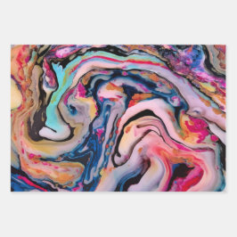 Farbenfrohe Fantasieabstraktion Geschenkpapier Set