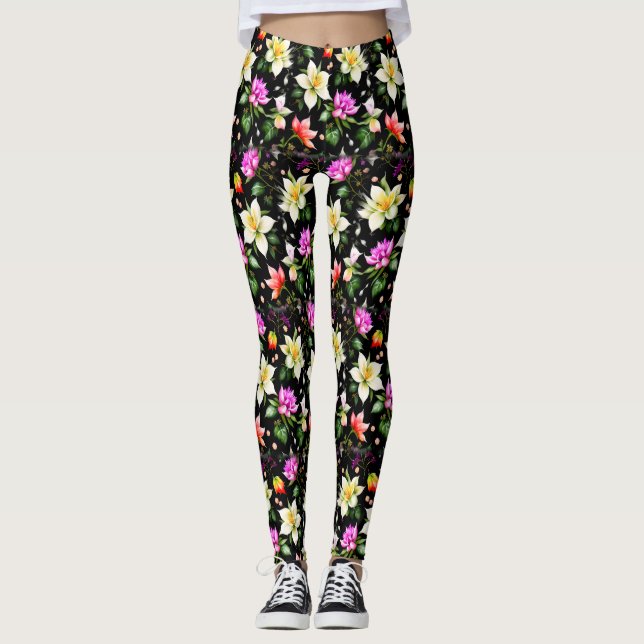 Farbenfrohe fantastische Blume Leggings