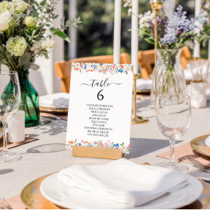 Farbenfrohe Fantastische Wildblumen-Hochzeitstisch Einladung
