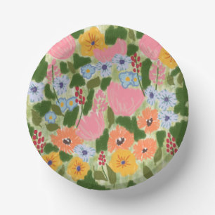 Farbenfrohe Fantastische Wildblumen-Papier-Schalen Pappteller