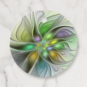 Farbenfrohe Fantasy Blume Moderne Abstrakte Kunst Geschenkanhänger