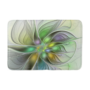Farbenfrohe Fantasy-Blume Modernes Abstraktes Frak Badematte
