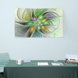 Farbenfrohe Fantasy-Blume Modernes Abstraktes Frak Banner