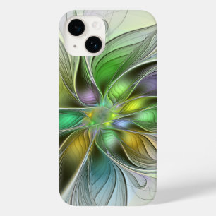 Farbenfrohe Fantasy-Blume Modernes Abstraktes Frak Case-Mate iPhone 14 Hülle