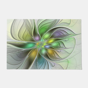 Farbenfrohe Fantasy-Blume Modernes Abstraktes Frak Fußmatte