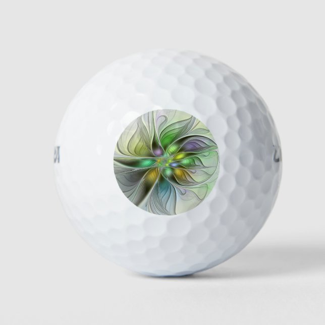 Farbenfrohe Fantasy-Blume Modernes Abstraktes Frak Golfball (Vorderseite)