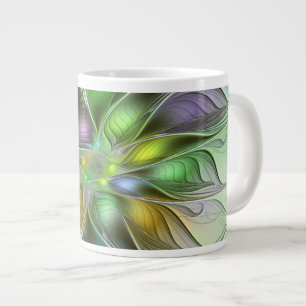 Farbenfrohe Fantasy-Blume Modernes Abstraktes Frak Jumbo-Tasse