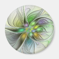Farbenfrohe Fantasy-Blume Modernes Abstraktes Frak
