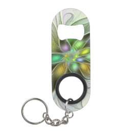 Farbenfrohe Fantasy-Blume Modernes Abstraktes Frak Mini Flaschenöffner