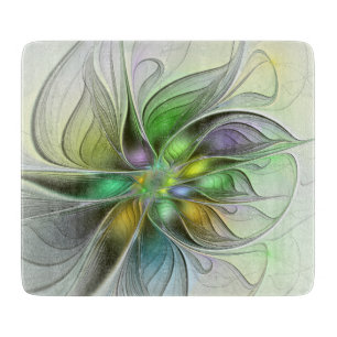 Farbenfrohe Fantasy-Blume Modernes Abstraktes Frak Schneidebrett