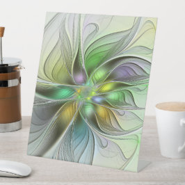 Farbenfrohe Fantasy-Blume Modernes Abstraktes Frak Sockelschild